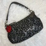 y2k COACH Leopard Silver Metallic Mini Purse shoulder bag