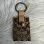 Vintage 2" COACH y2k Canvas Signature Photo Picture Frame Bag Charm Key Fob - Image 5