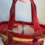 Vintage COACH y2k Red Natural Legacy Straw Tote Bag - Image 5