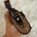 y2k COACH Vintage Brown Suede Kisslock Pouch - Image 5