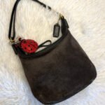Vintage COACH 2001 Black Suede Shoulder Bag