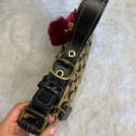 y2k COACH 2007 Black Brown Jacquard Hobo Signature Shoulder Bag - Image 7