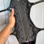 y2k Coach Patchwork Tote Shoulder Handbag Purse Grey Silver Black 12899 - Image 8