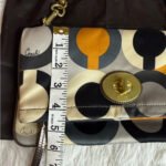y2k COACH Kisslock Amanda Graphic Op Art Fold Over Clutch Satin Shoulder Bag - Image 14