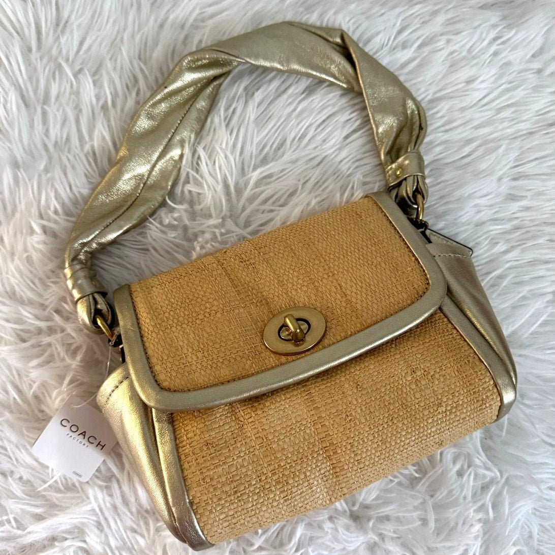 dc663aca-ead1-4b38-ab81-87ff842c103d NWT COACH 2008 Parker Straw 42475 Top Handle Bag Purse - Image 1