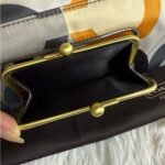 y2k COACH Kisslock Amanda Graphic Op Art Fold Over Clutch Satin Shoulder Bag - Image 11