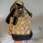 y2k COACH Black Brown Khaki Signature Legacy Flip Turnlock - Image 3