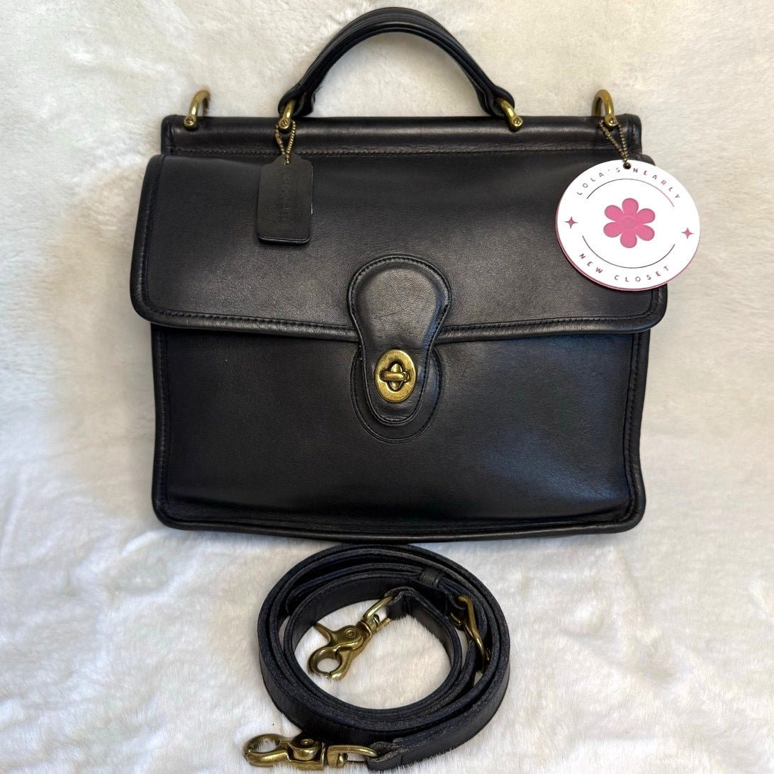 e5e28949-02f6-412f-8410-269e5680b1f8 Vintaged Coach Willis 9927 Navy Top Handle Crossbody Shoulder Bag - Image 1