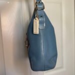Vintage Y2k COACH Hampton Clip Blue Hobo Shoulder Bag - Image 3